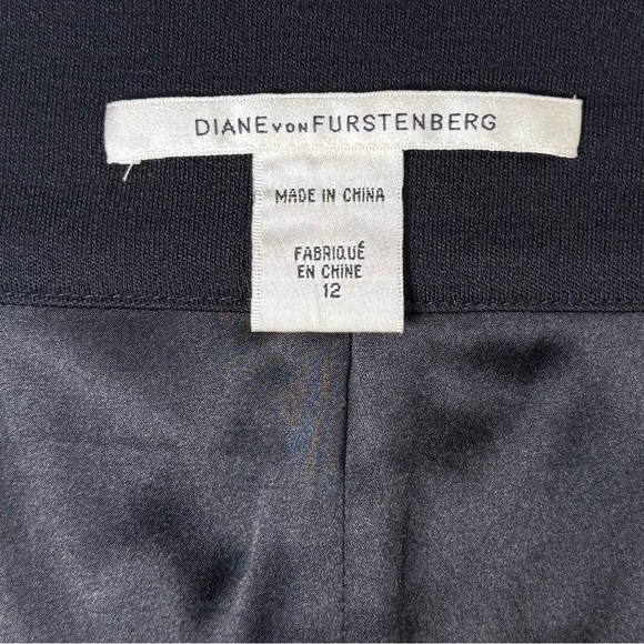 Diane von Furstenberg Quilted Wool Plaid Skirt Size 12 - Picture 4 of 11